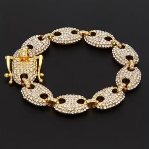 🌟 Gold Plated Crystals Diamonds Hip Hop Bracelet